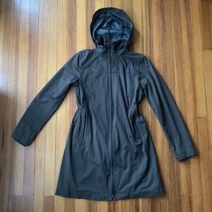Dark brown Athleta rain jacket